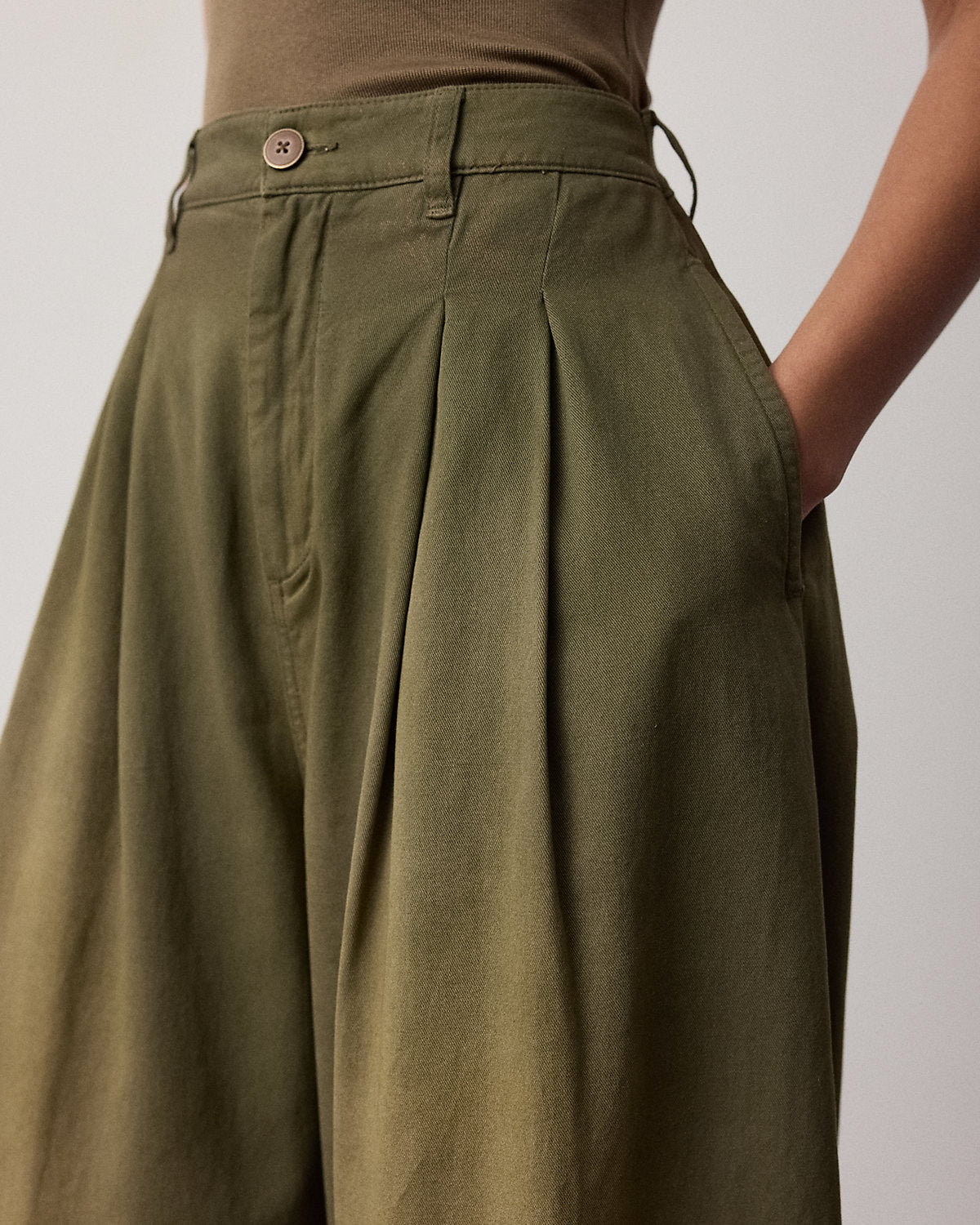 Ellen Foiled Cotton Denim Chino Pant