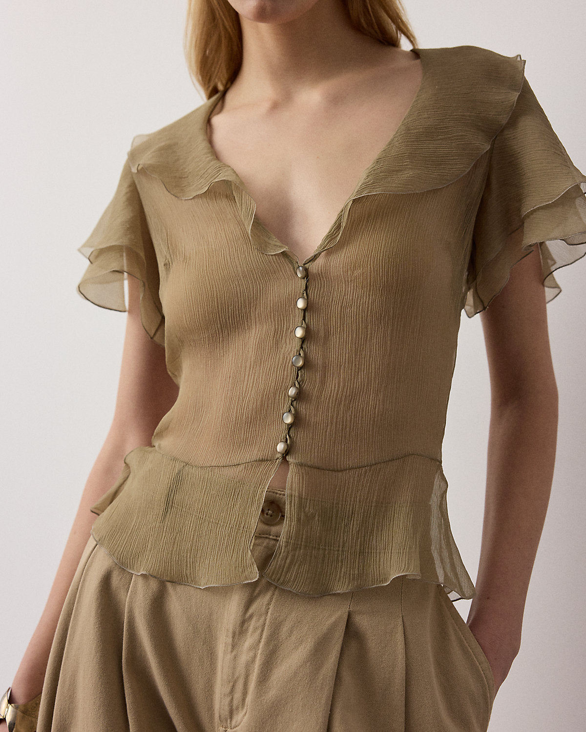 Kristina Crinkle Chiffon Blouse