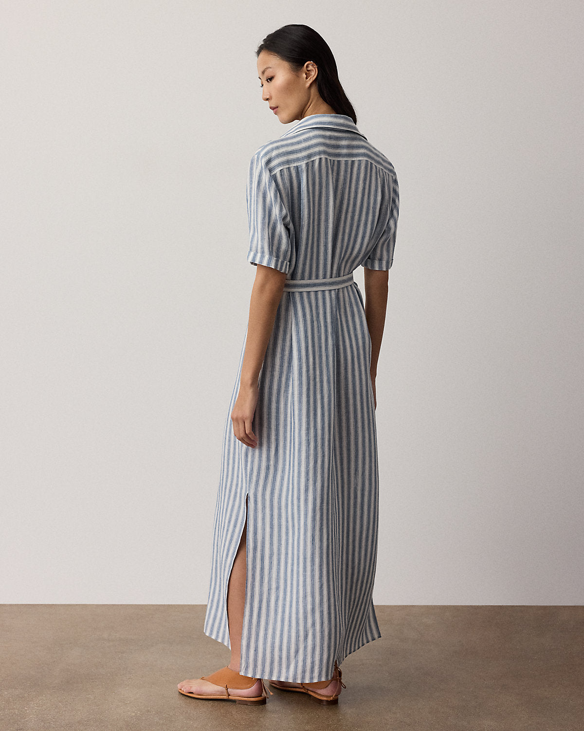 Carol Striped Linen Day Dress