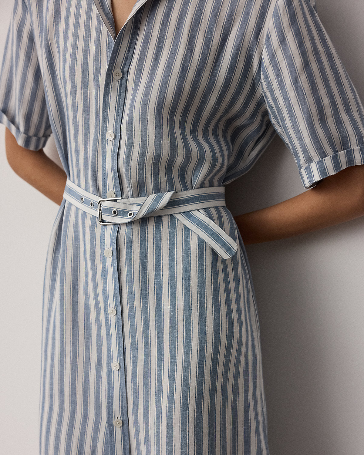 Carol Striped Linen Day Dress