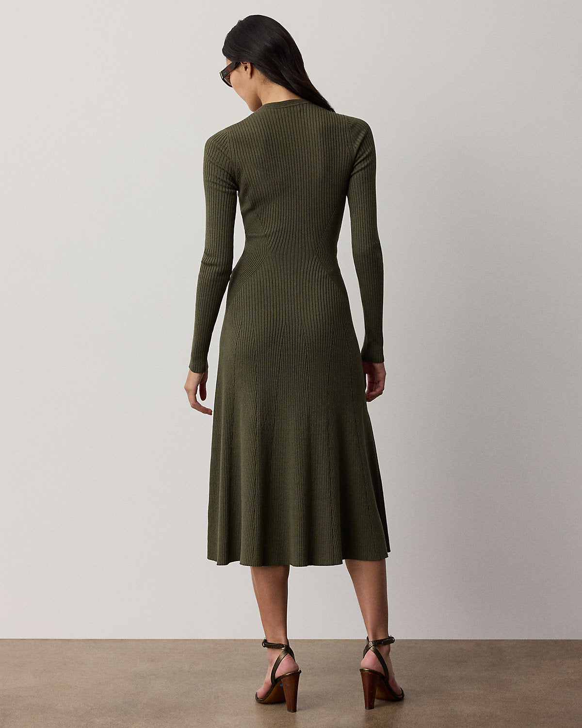 Parson Rib-Knit Silk-Blend Day Dress