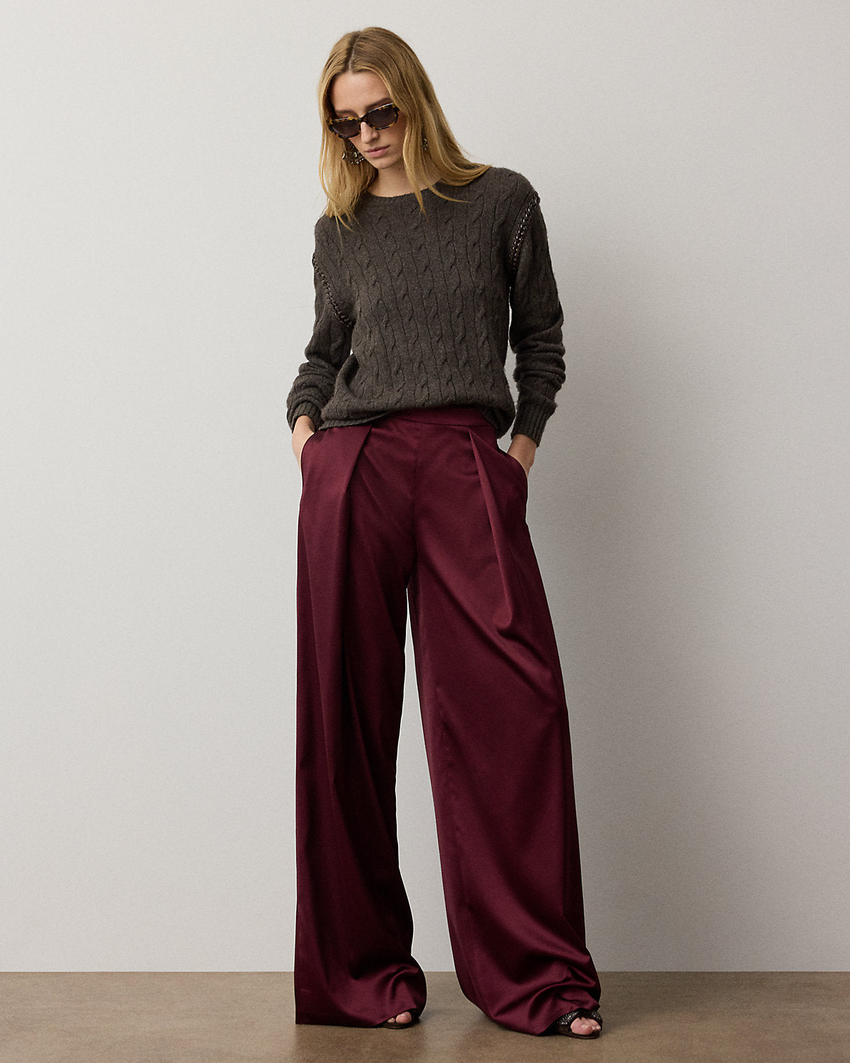 Masina Satin Wide-Leg Pant
