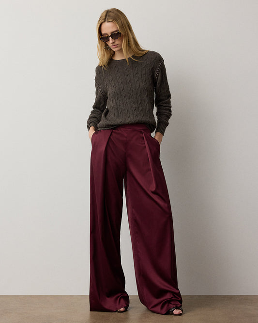 Masina Satin Wide-Leg Pant