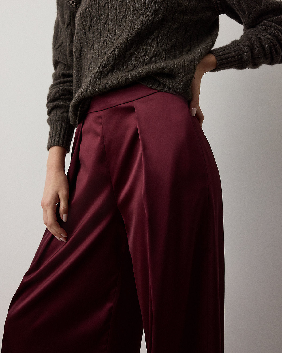 Masina Satin Wide-Leg Pant