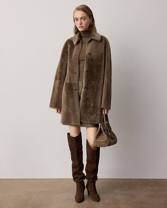 Carreen Foiled Lambskin Skirt