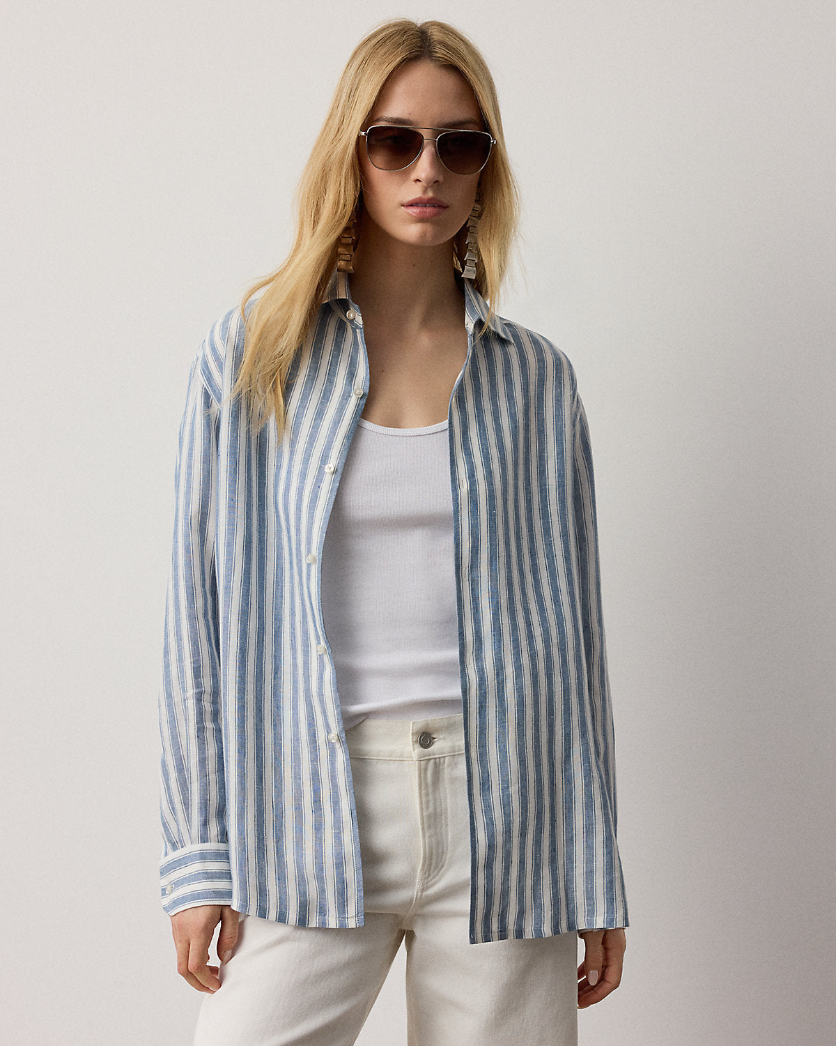 Capri Relaxed Fit Striped Linen Shirt