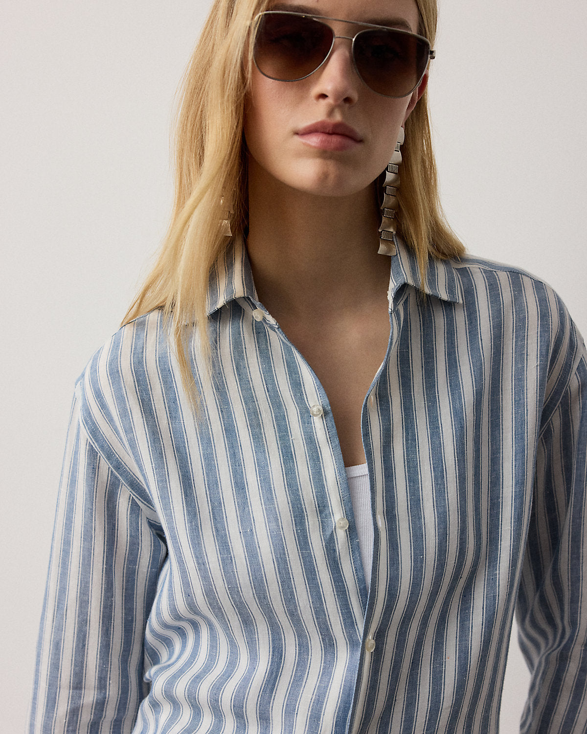 Capri Relaxed Fit Striped Linen Shirt