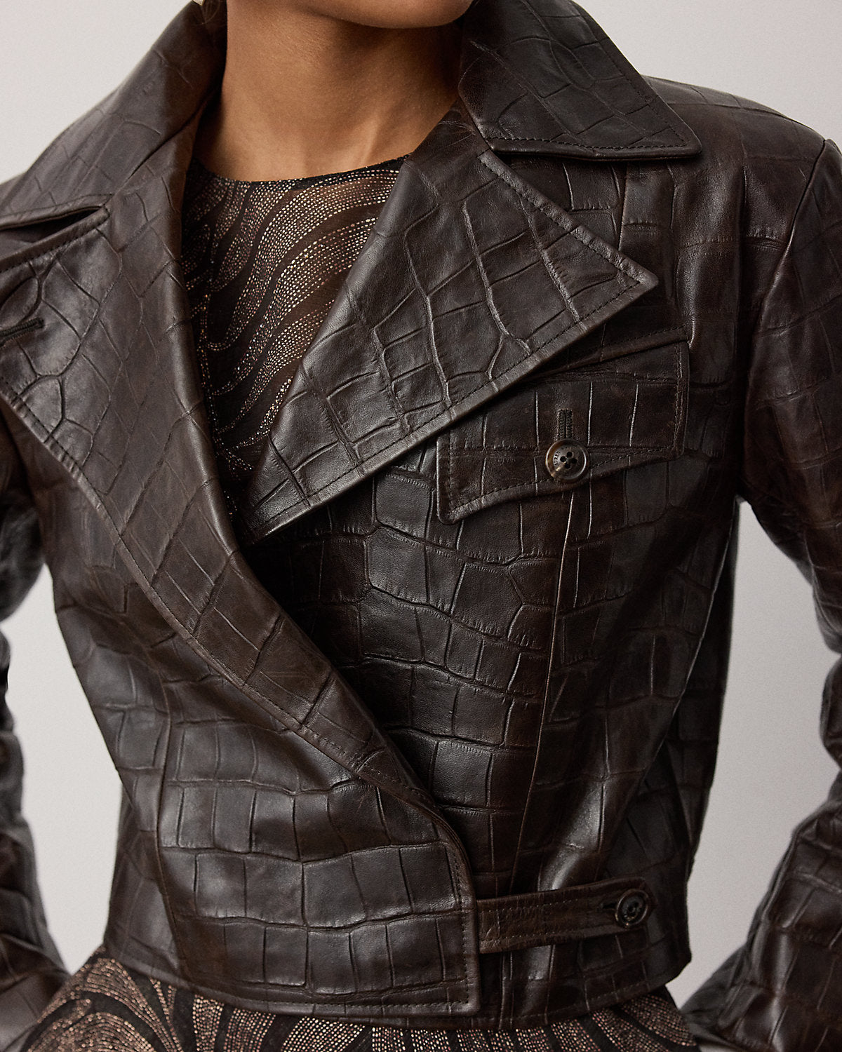 Jaxson Printed Lambskin Moto Jacket
