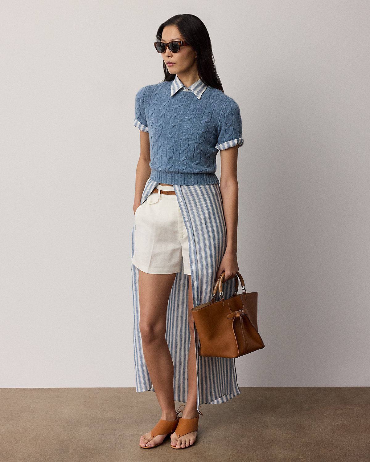 Cable-Knit Cashmere Cropped Sweater