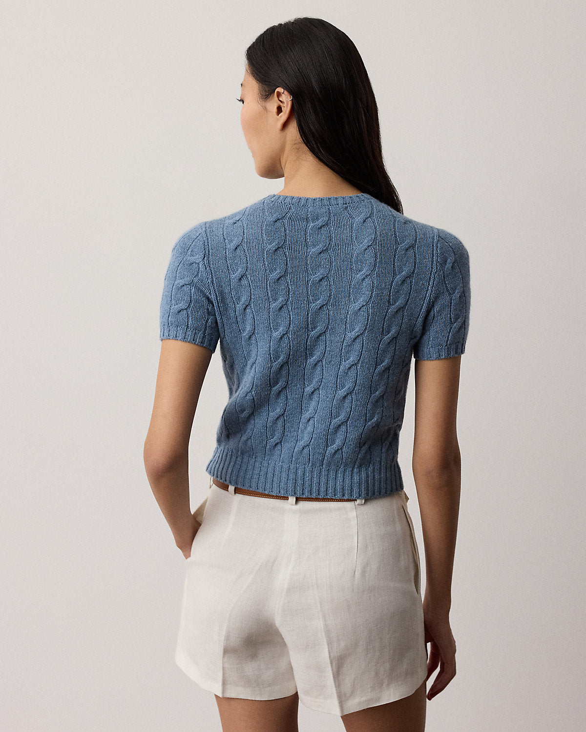Cable-Knit Cashmere Cropped Sweater