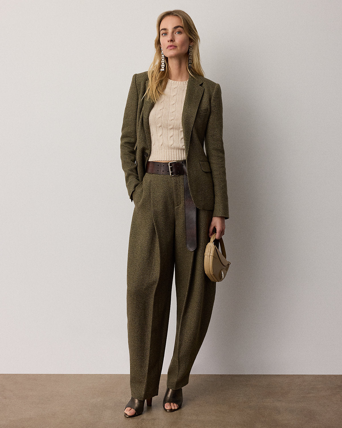 Cable-Knit Cashmere Cropped Sweater