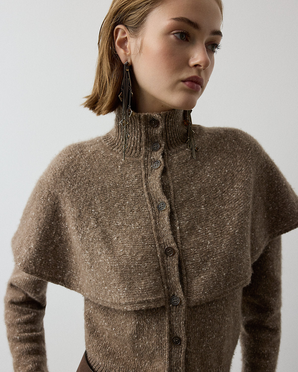 Cashmere Donegal Cape Cardigan Sweater