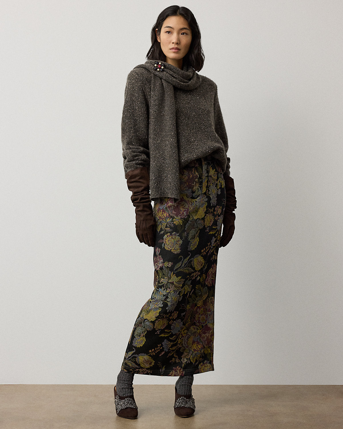 Cashmere Donegal Crewneck Sweater