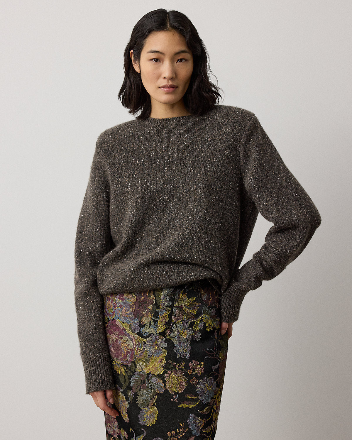 Cashmere Donegal Crewneck Sweater