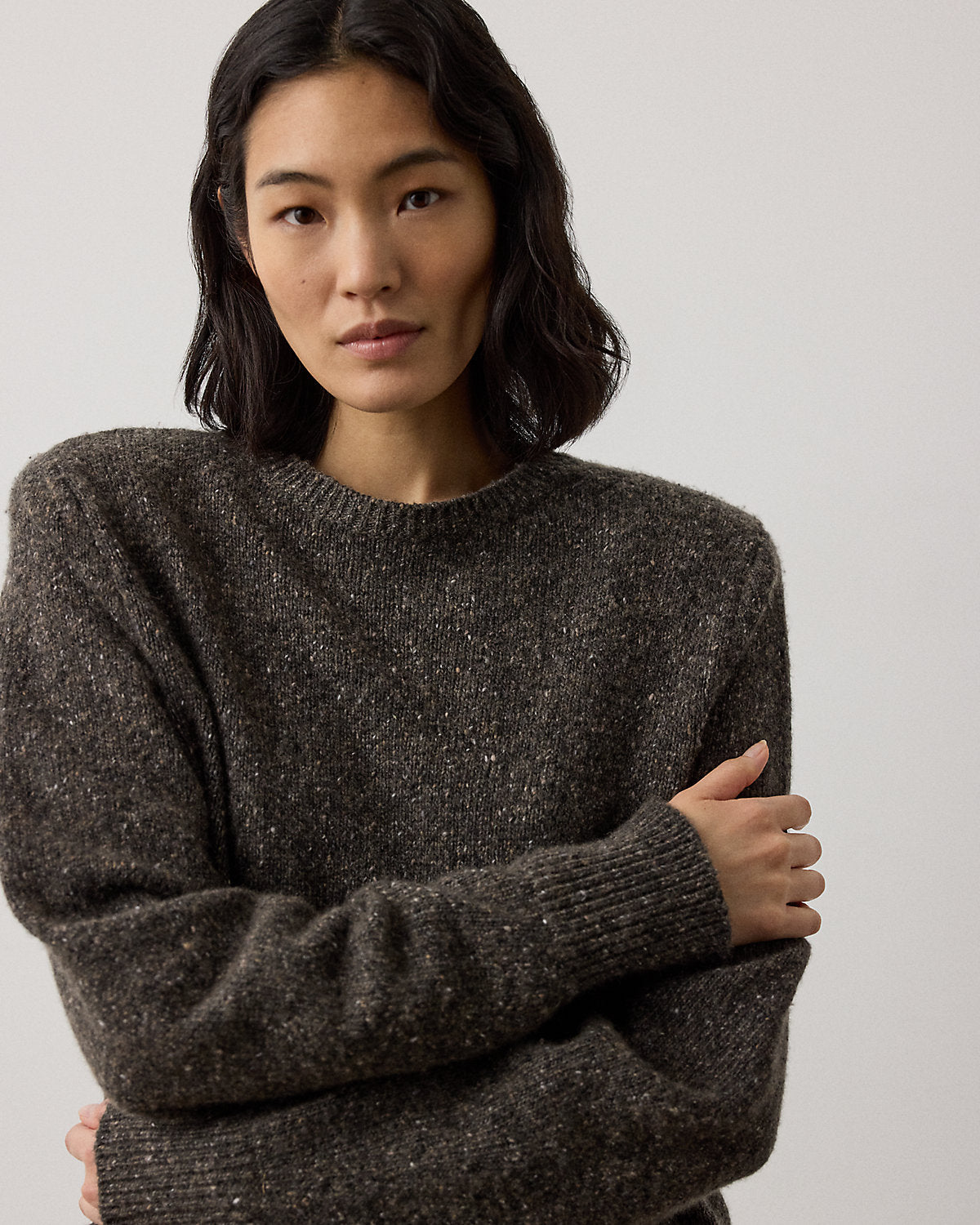 Cashmere Donegal Crewneck Sweater