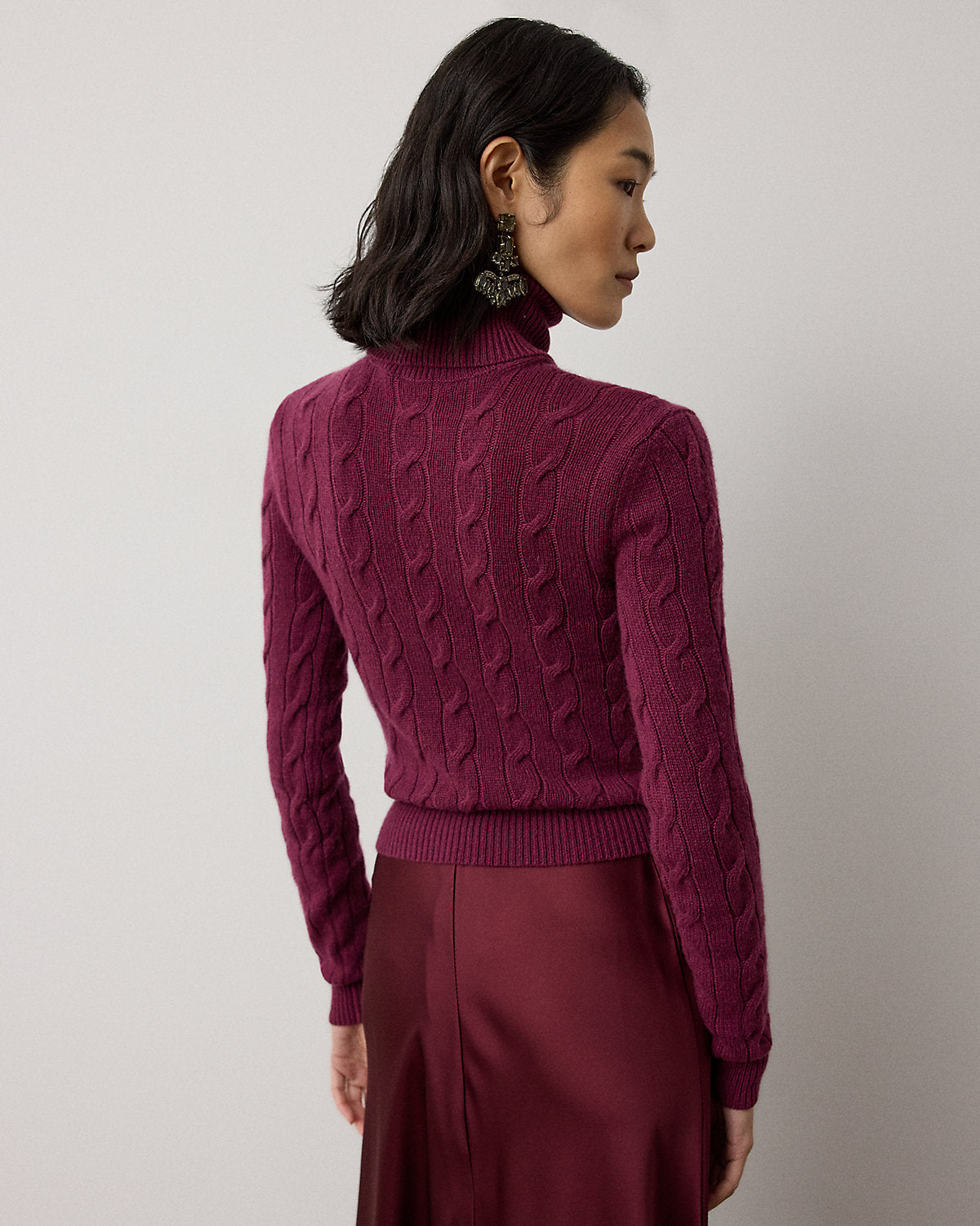 Cable-Knit Cashmere Turtleneck Sweater