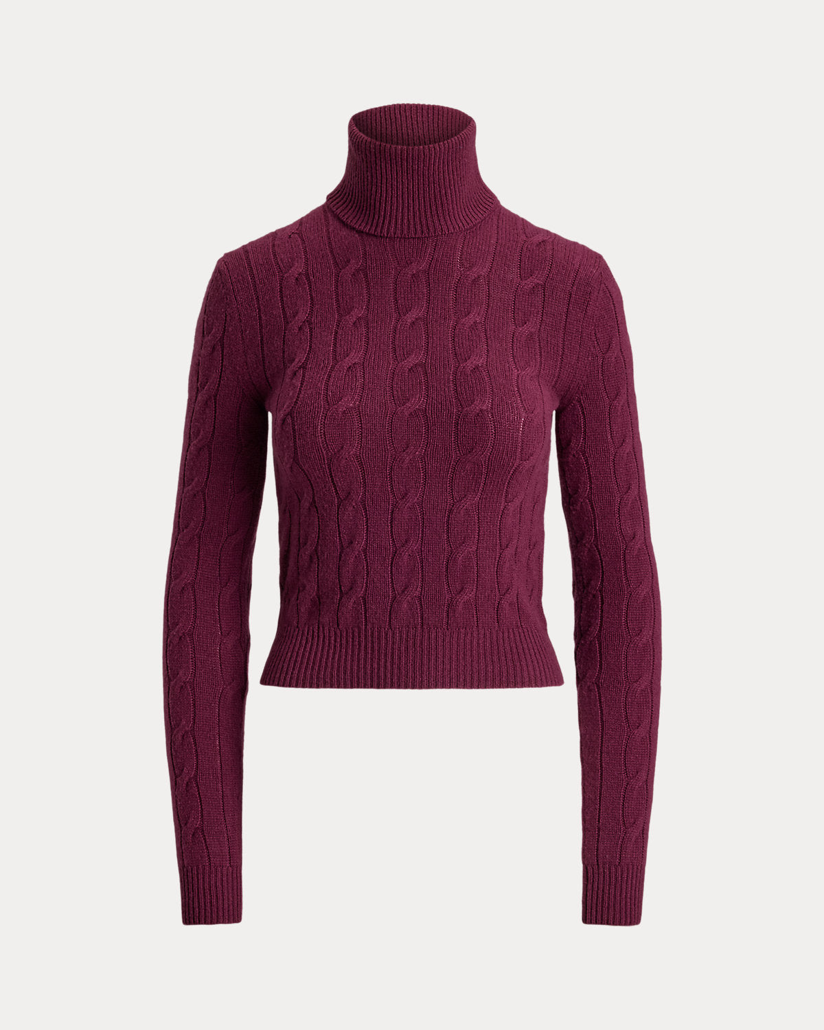 Cable-Knit Cashmere Turtleneck Sweater