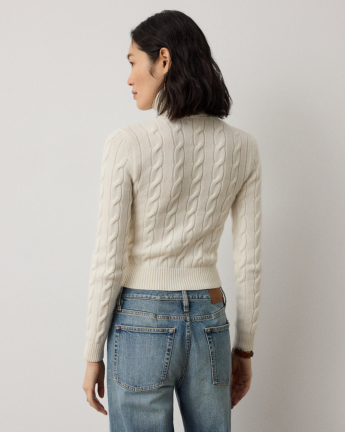 Cable-Knit Cashmere Turtleneck Sweater