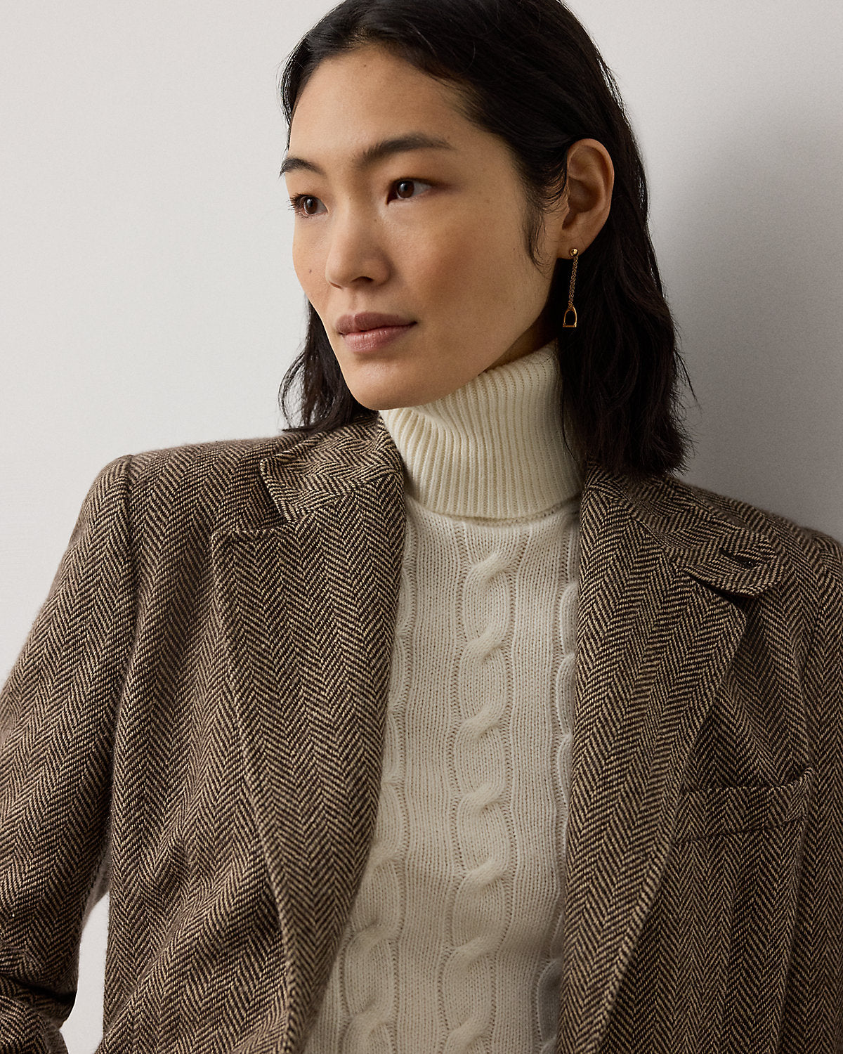 Cable-Knit Cashmere Turtleneck Sweater