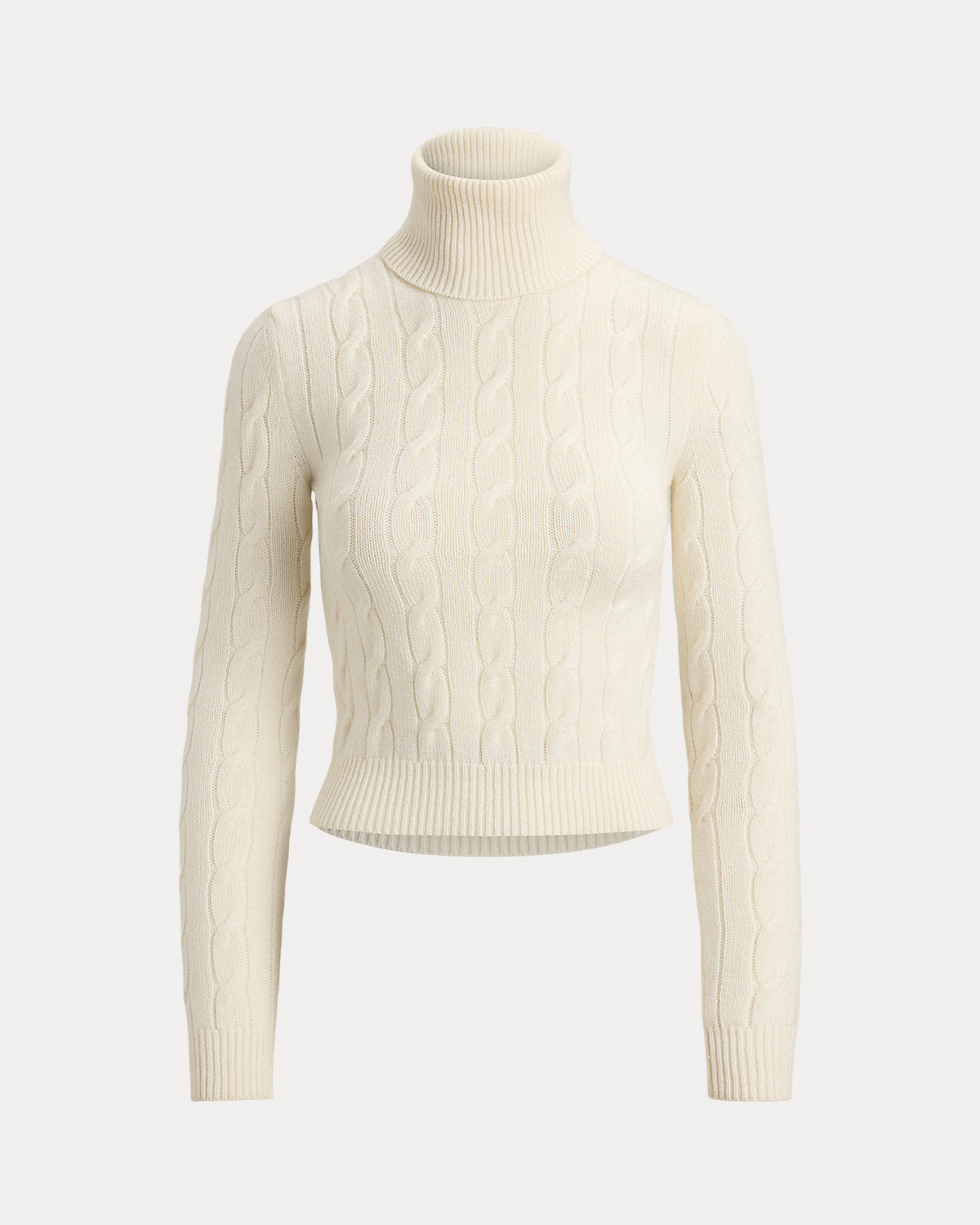 Cable-Knit Cashmere Turtleneck Sweater
