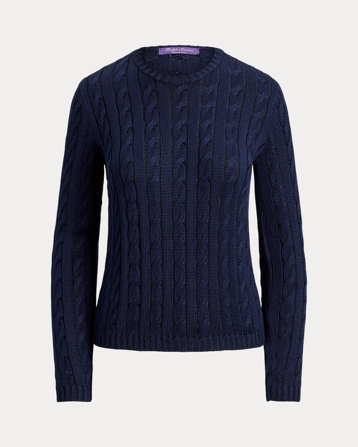 Cable-Knit Silk-Blend Crewneck Sweater