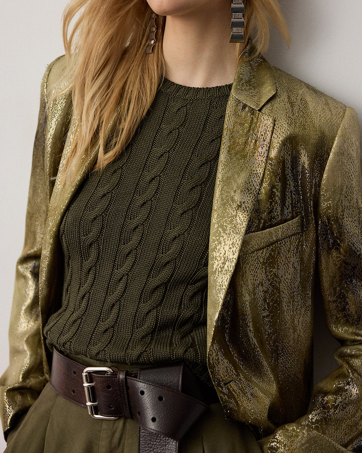 Cable-Knit Silk-Blend Crewneck Sweater