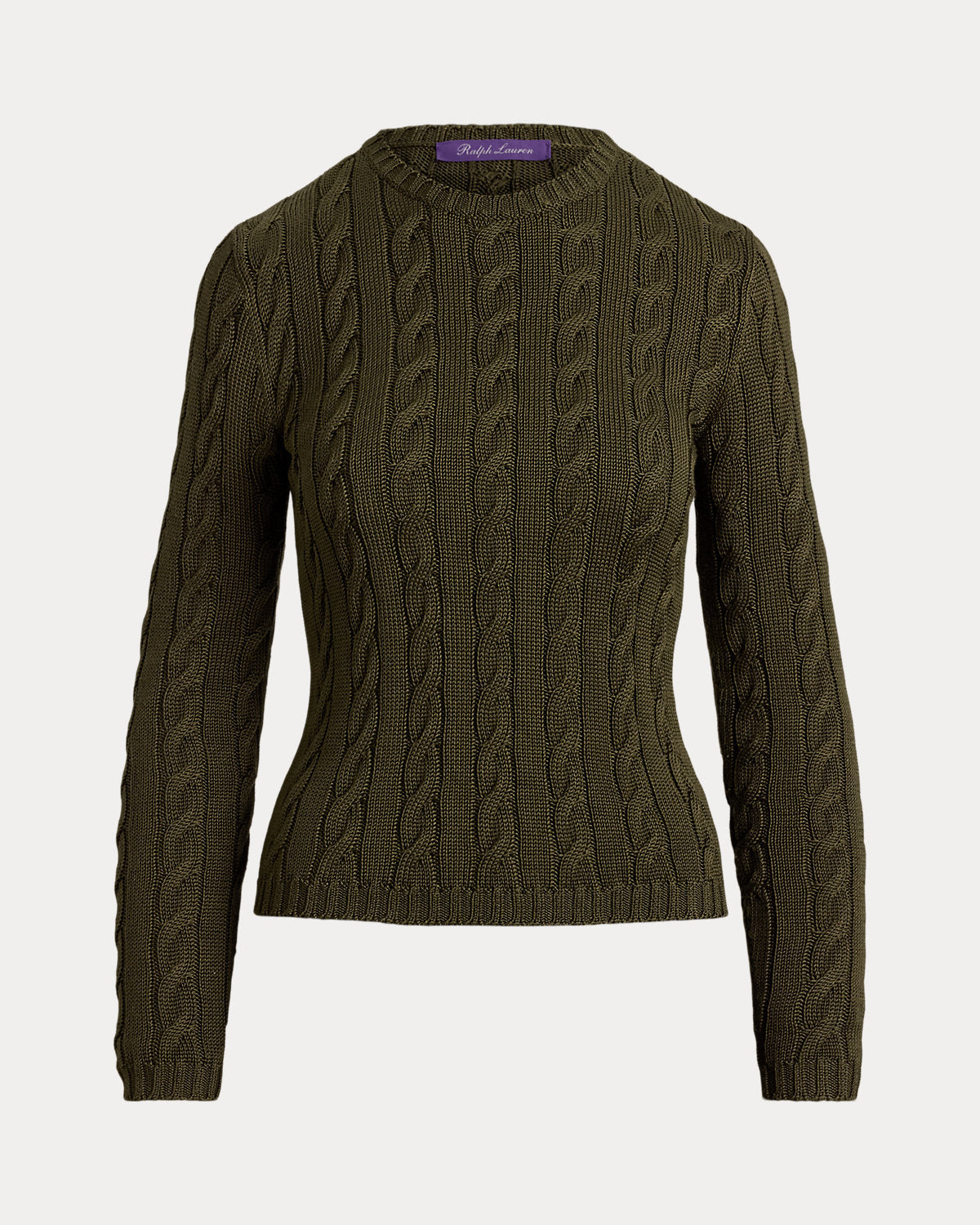 Cable-Knit Silk-Blend Crewneck Sweater