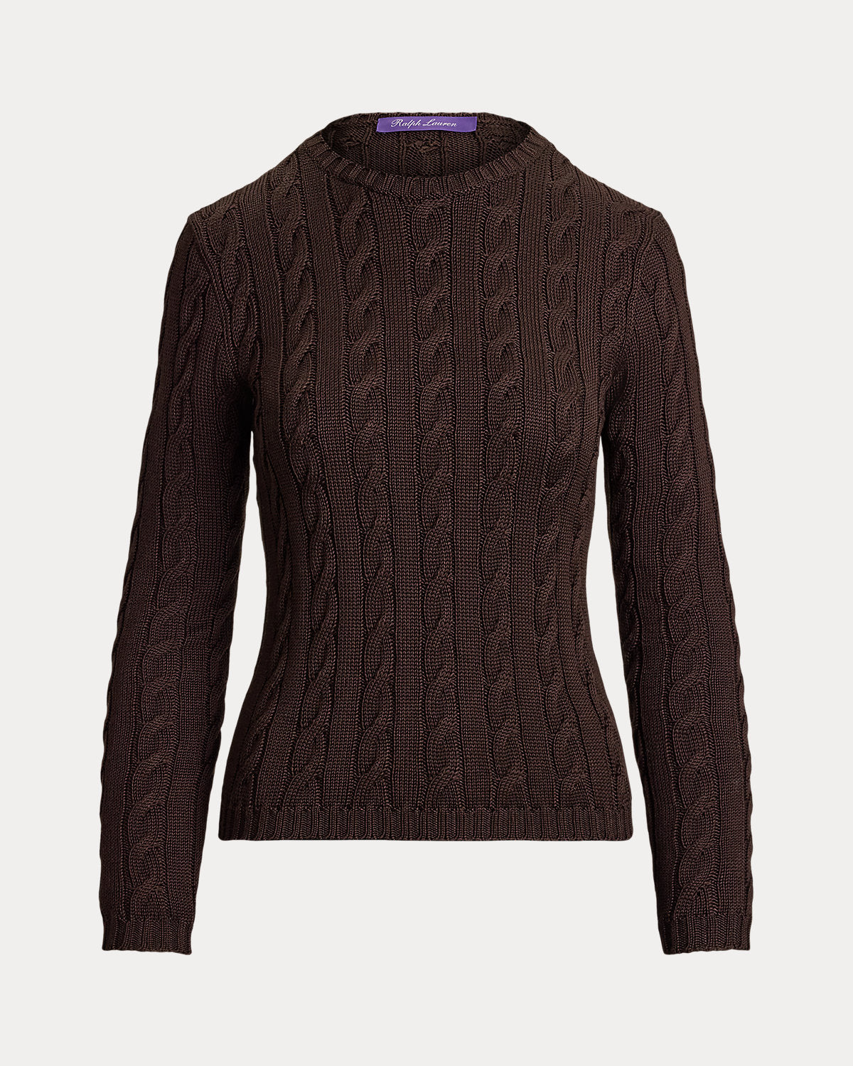 Cable-Knit Silk-Blend Crewneck Sweater