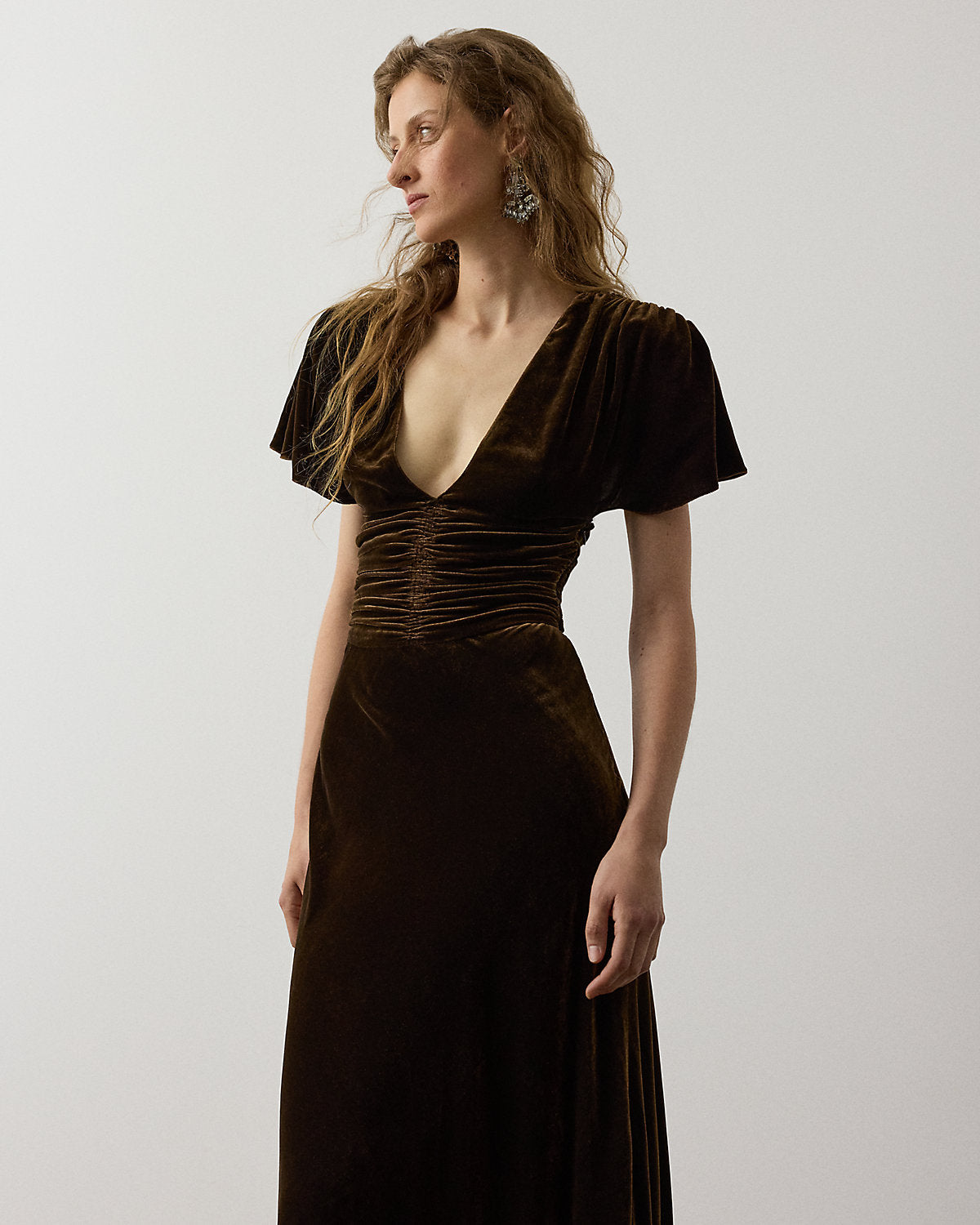 Charisse Changeant Velvet Evening Dress