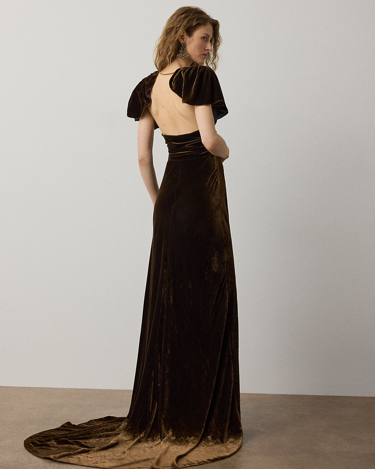 Charisse Changeant Velvet Evening Dress