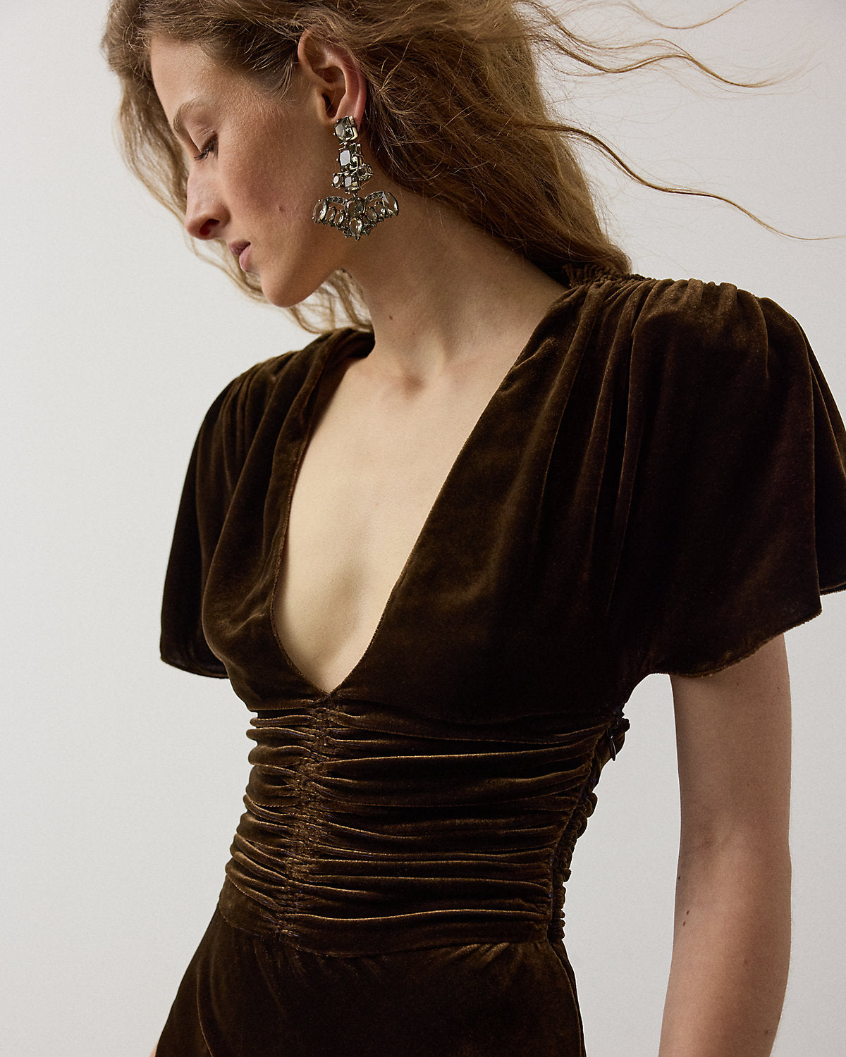 Charisse Changeant Velvet Evening Dress