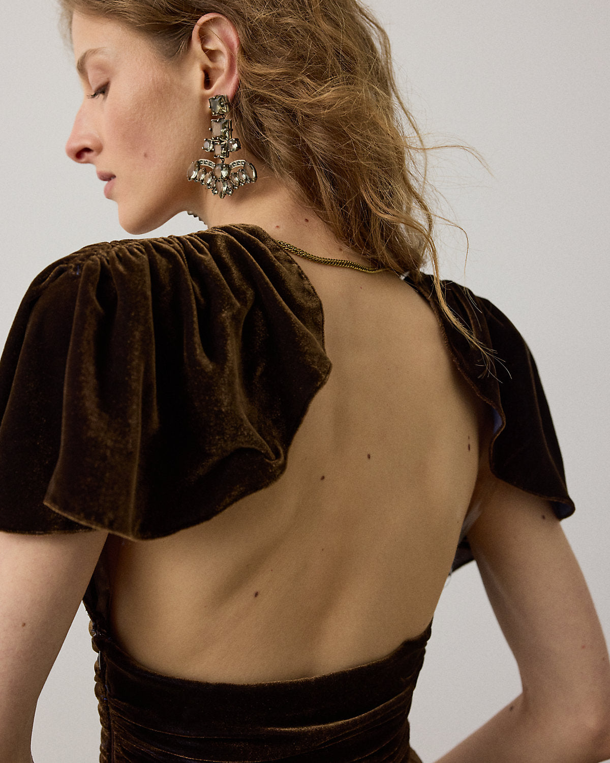 Charisse Changeant Velvet Evening Dress