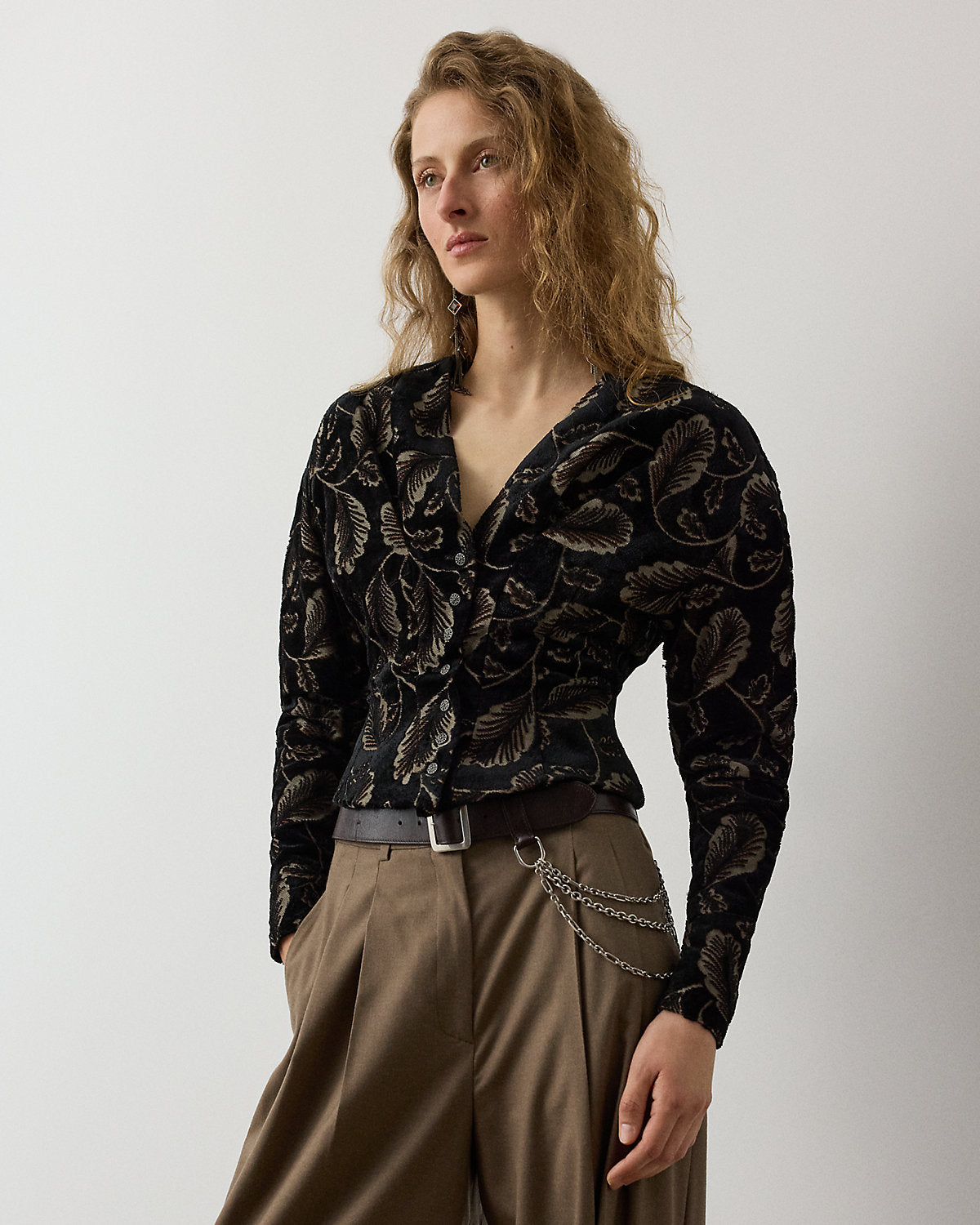 Pendy Feather Velvet Jacquard Jacket
