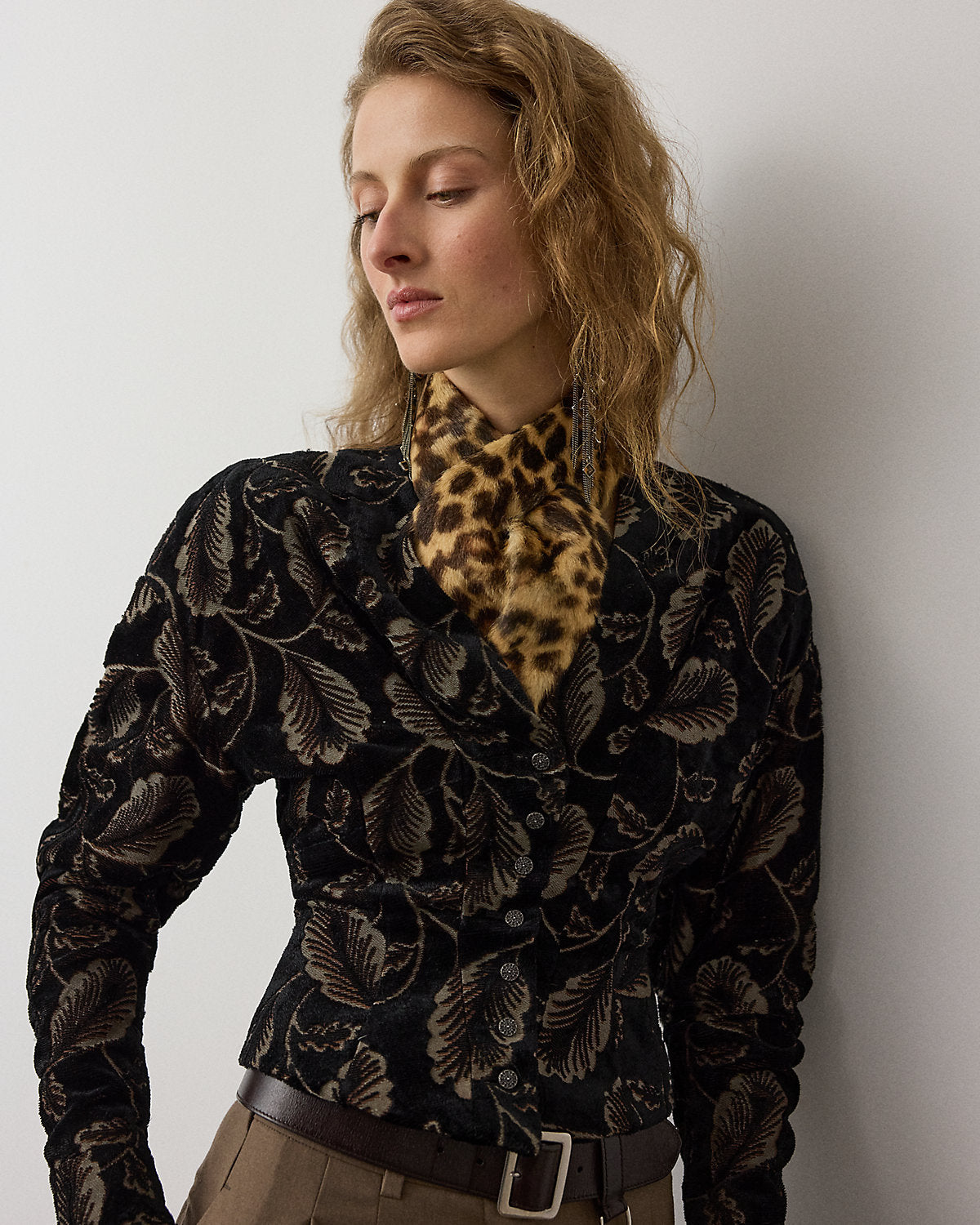Pendy Feather Velvet Jacquard Jacket