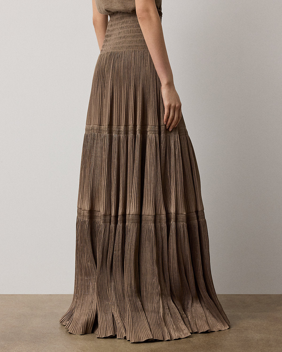 Adeena Pleated Lam¨¦ Maxiskirt
