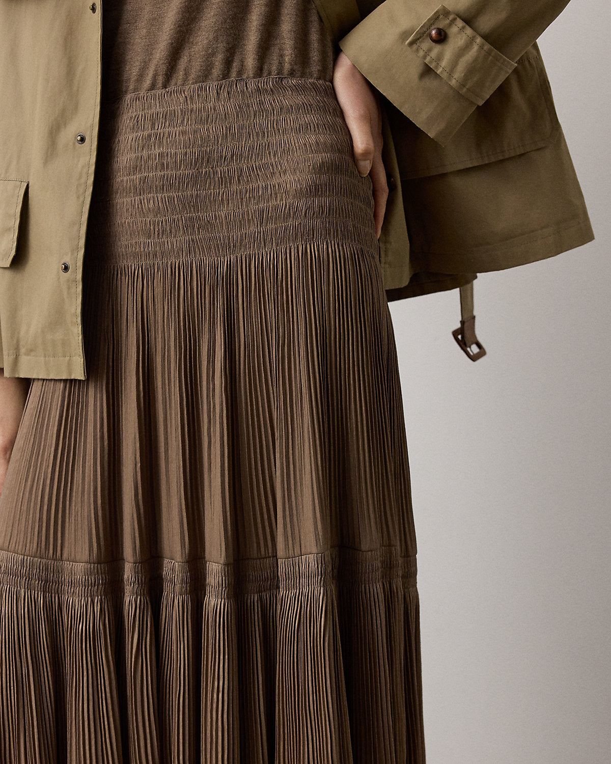 Adeena Pleated Lam¨¦ Maxiskirt