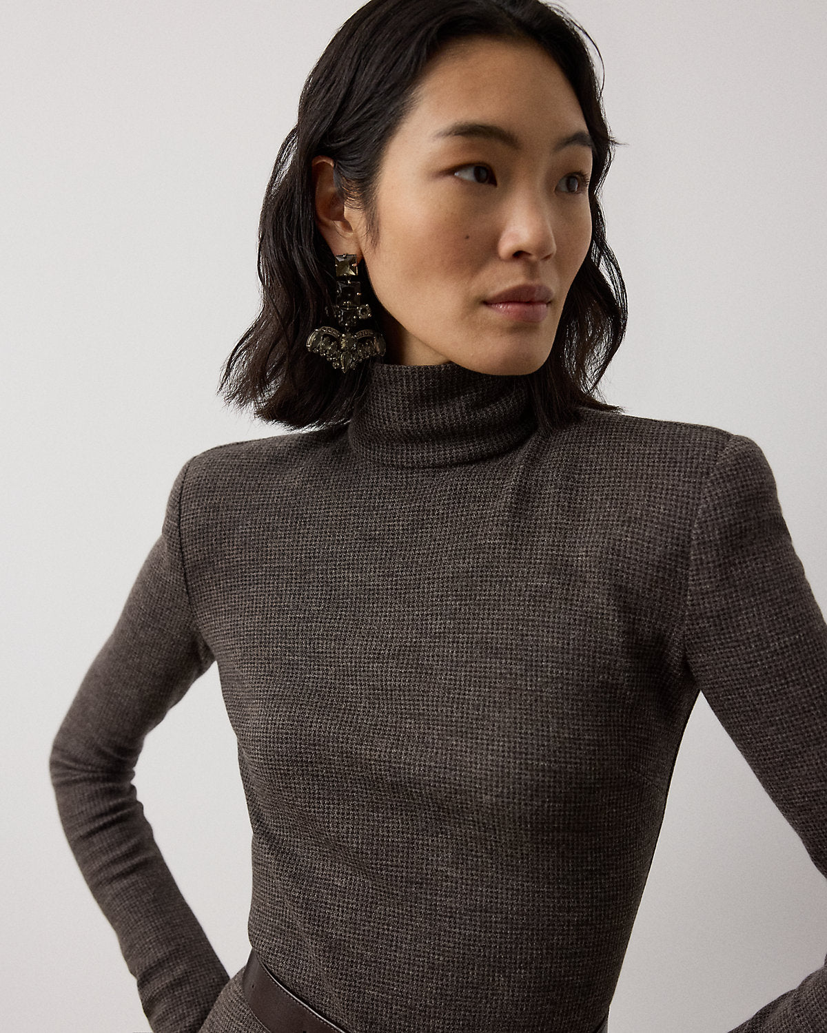 Emmerson Tick-Weave Jersey Day Dress