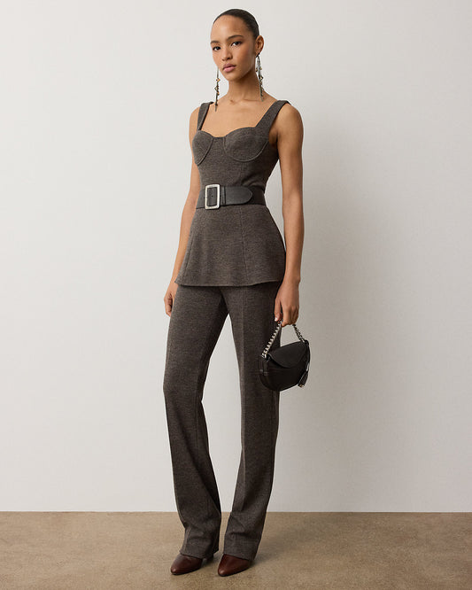 Macy Tick-Weave Jersey Pant