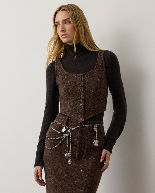 Sherry Wool-Blend Donegal Tweed Top