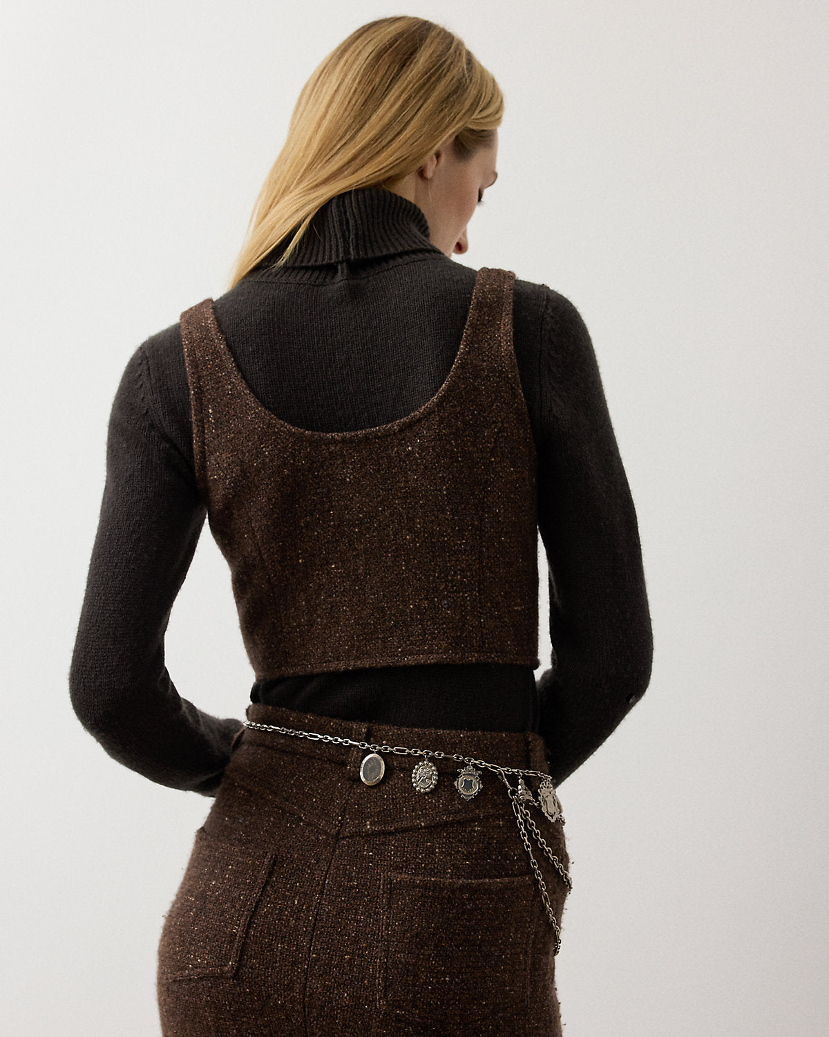 Sherry Wool-Blend Donegal Tweed Top
