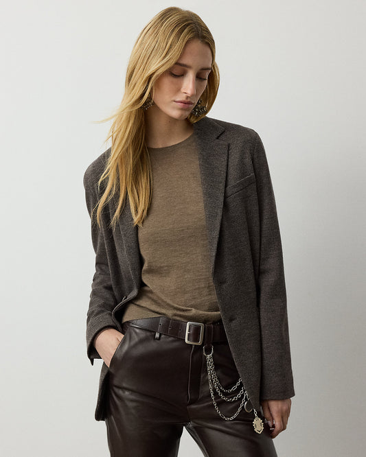 Hailey Tick-Weave Jersey Jacket