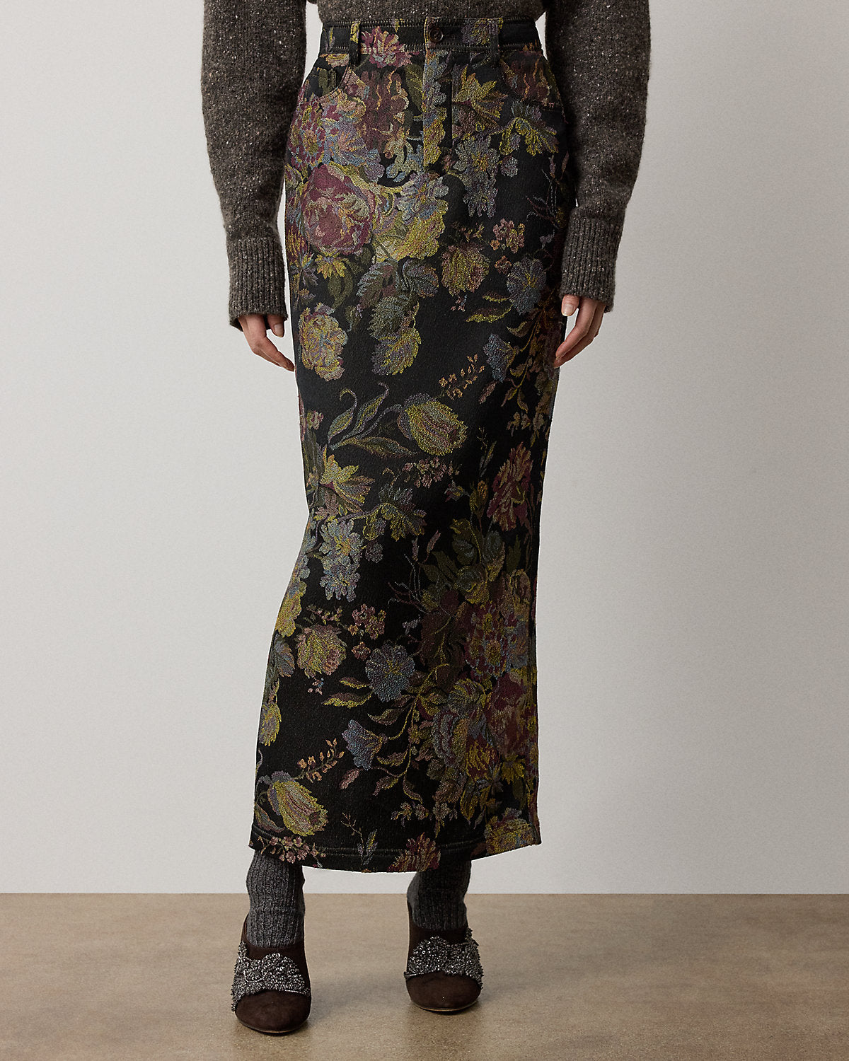 Fontaine Floral Jacquard Skirt