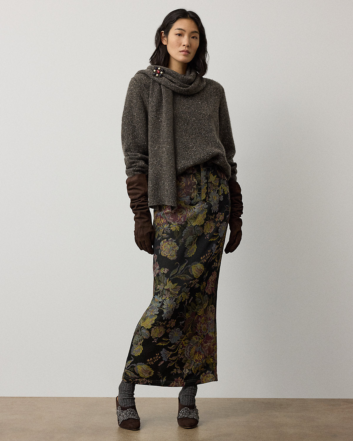 Fontaine Floral Jacquard Skirt