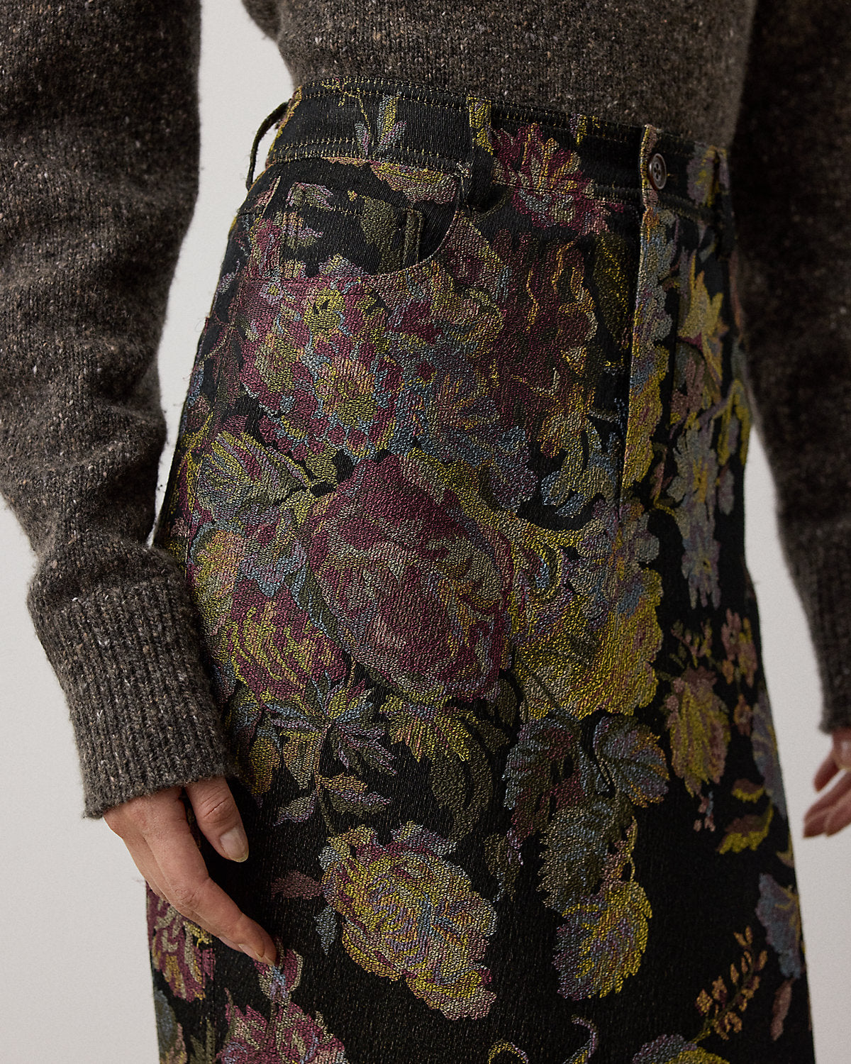 Fontaine Floral Jacquard Skirt