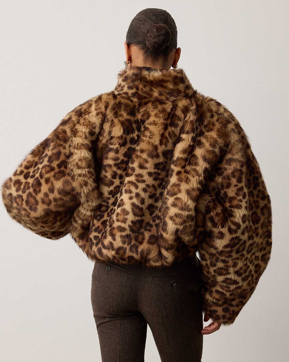Balvin Leopard-Print Lamb-Shearling Coat