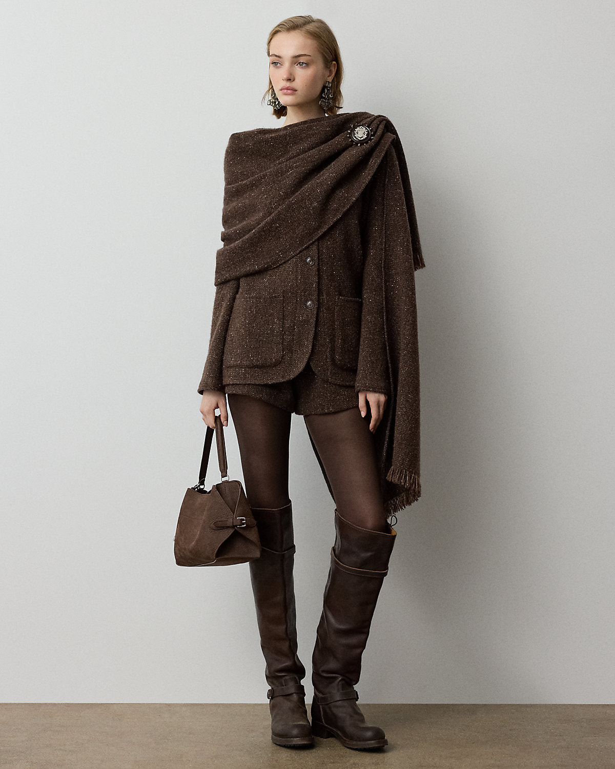 Walace Wool-Blend Donegal Tweed Short