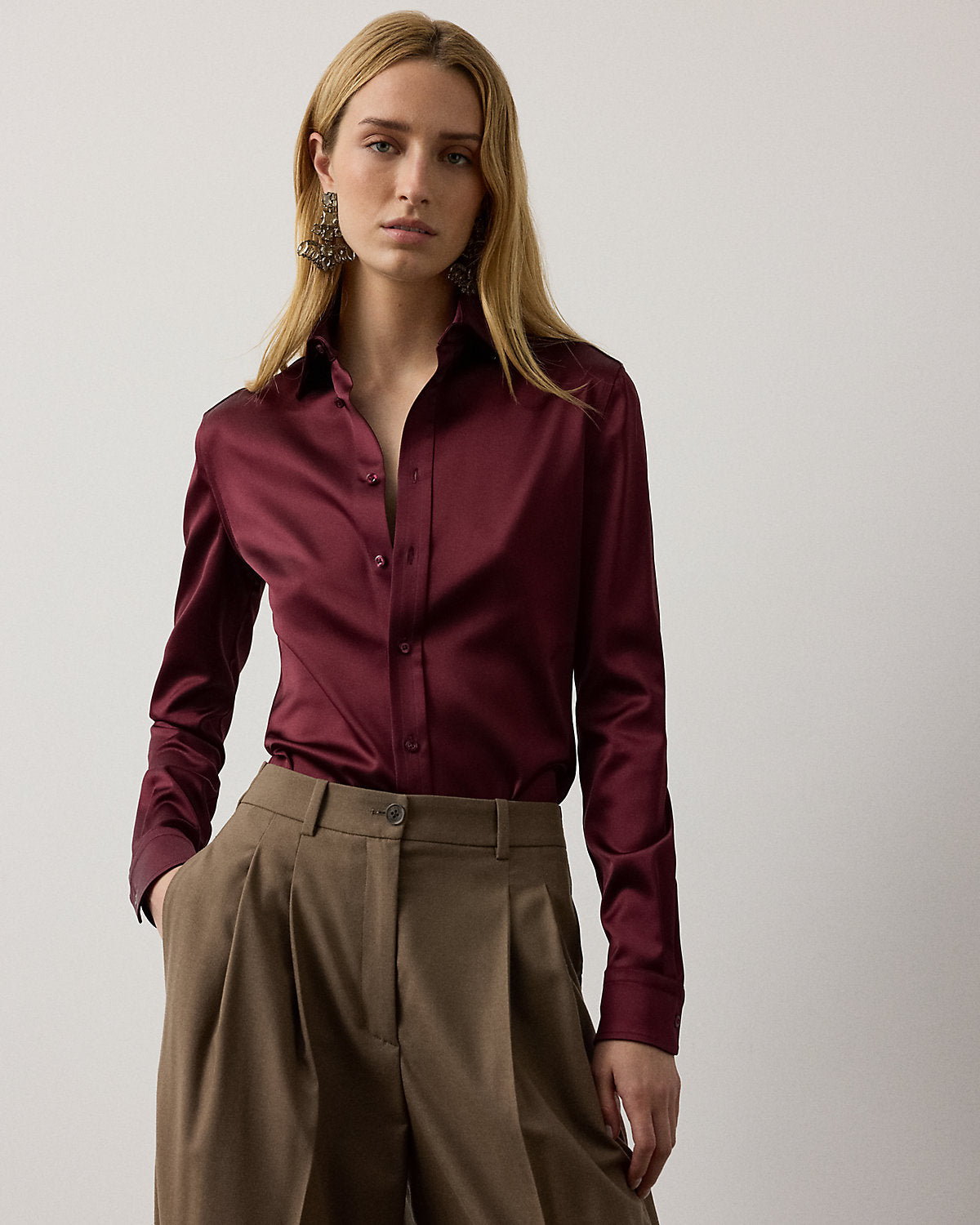Cameron II Straight Fit Satin Shirt