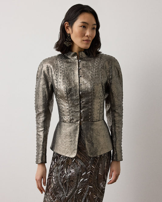 Sophia Crackle Goatskin Jacket