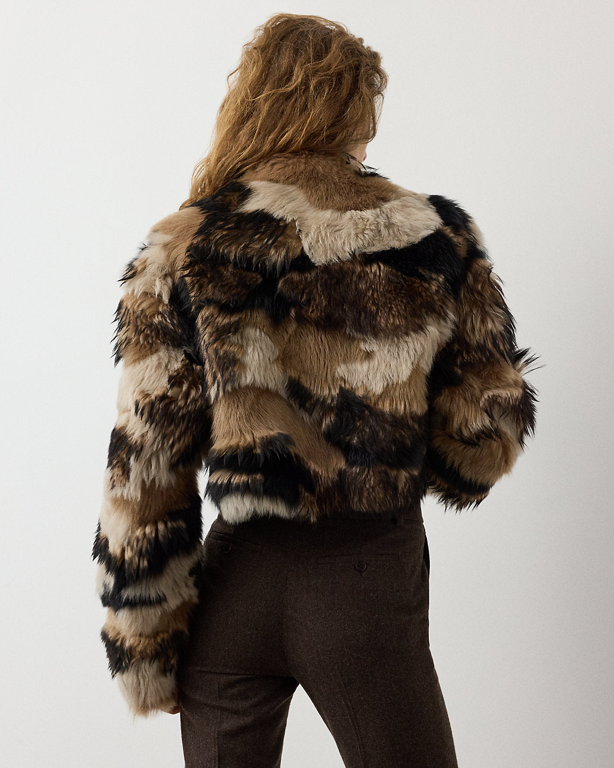 Marnie Patchwork Lamb-Shearling Coat
