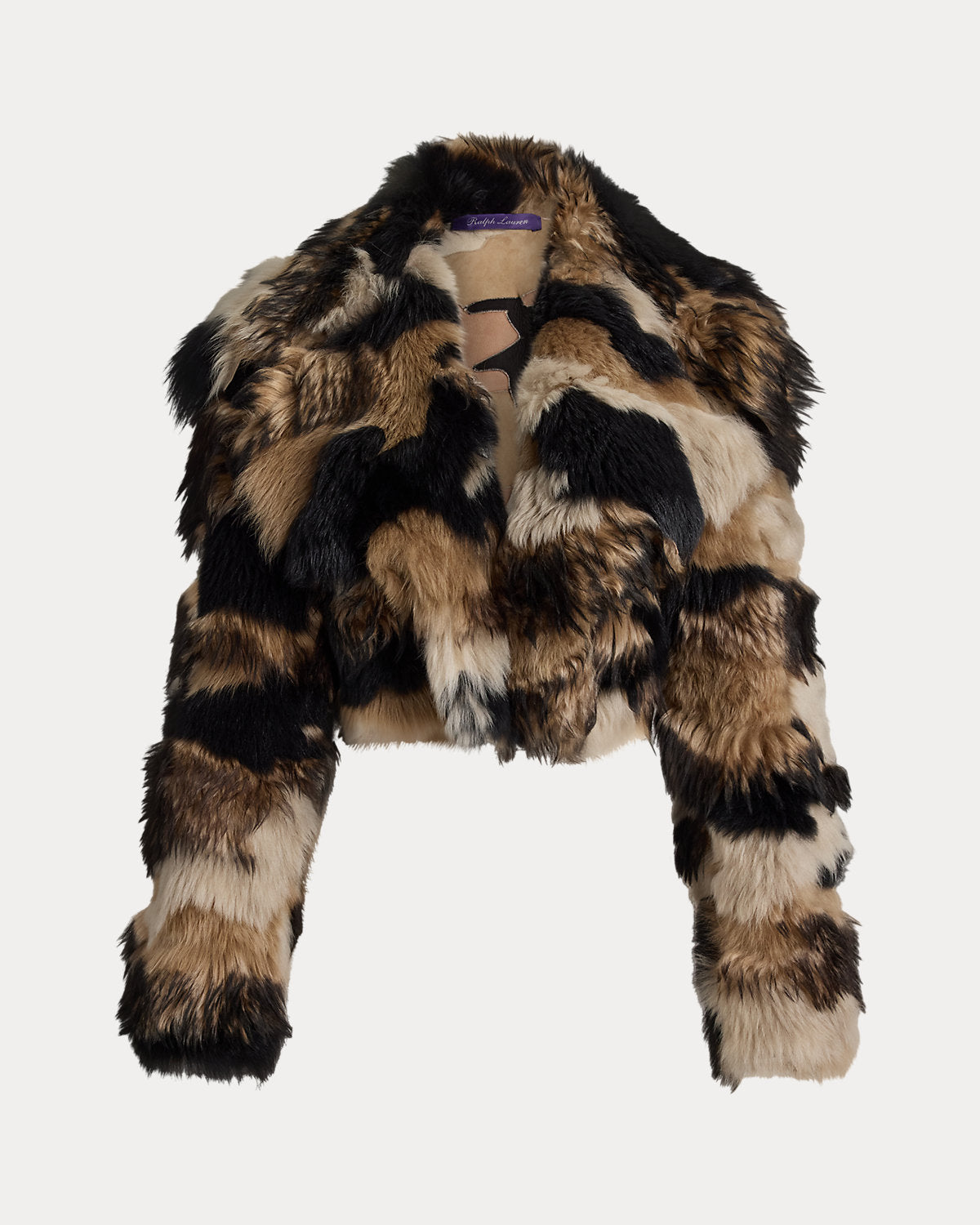 Marnie Patchwork Lamb-Shearling Coat